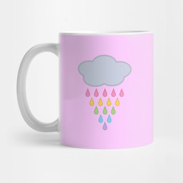 Raining Rainbow Rain Cloud in Pink by Kelly Gigi